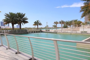 Wake up to captivating water and skyline views.