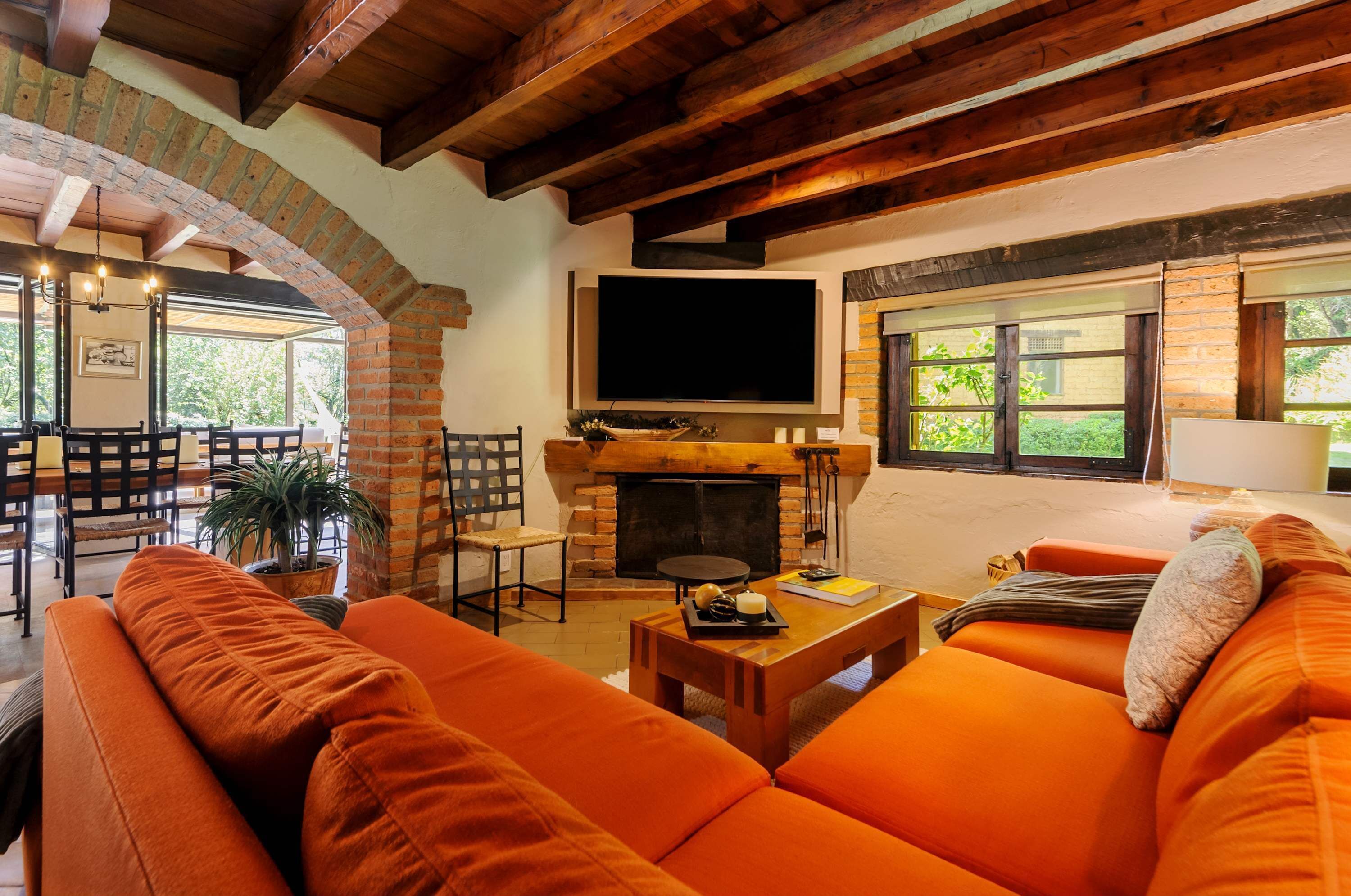 TV, fireplace, offices