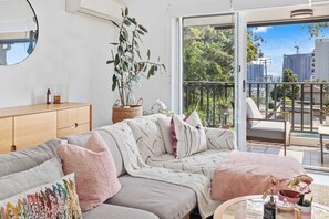 Apartment, 2 Bedrooms, Beach View | Living area | Flat-screen TV - Hillside in the heart of Burleigh (Burleigh Heads)