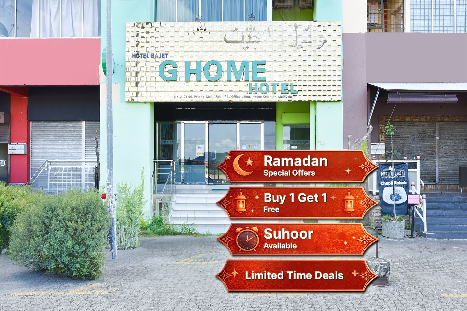 Mặt tiền nơi lưu trú