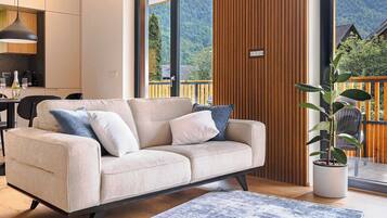 Family Apartment, 2 Bedrooms, Balcony, Mountain View | Premium bedding, memory-foam beds, individually decorated