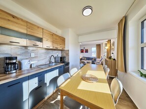 Fridge, microwave, dishwasher, toaster