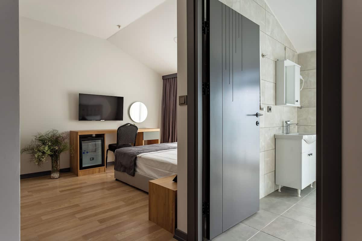 1 slaapkamer, een minibar, een kluis op de kamer, een bureau