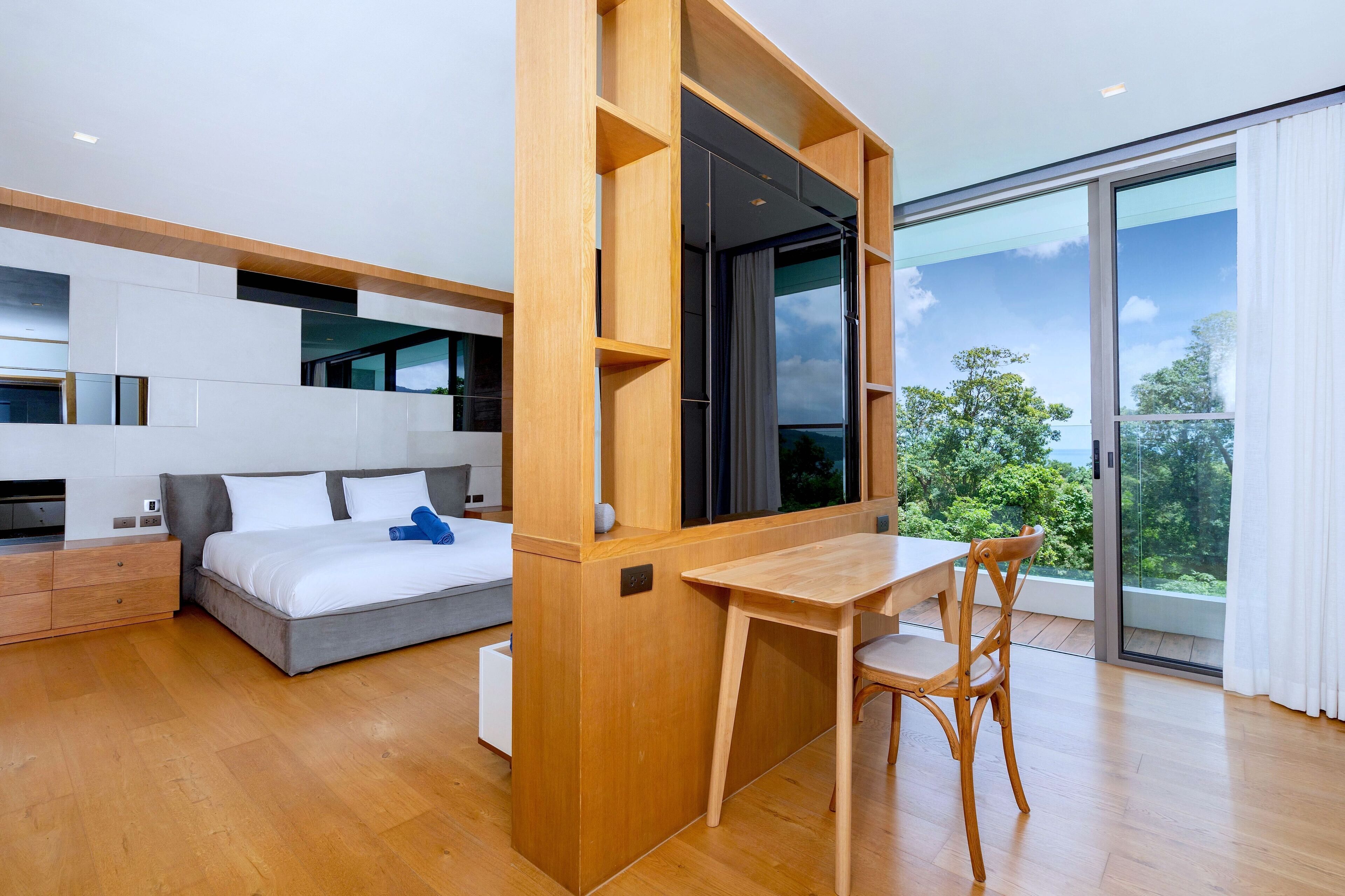 Departamento exclusivo, 3 habitaciones, patio, vista al mar | Escritorio, wifi gratis y ropa de cama 