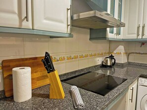 Fridge, microwave, coffee/tea maker, electric kettle