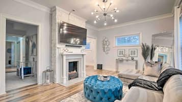 TV, fireplace, offices