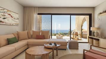 The Signature Two-Bedroom Villa with Private Pool and Sea View | Living area | 43-inch Smart TV with digital channels, Netflix, streaming services