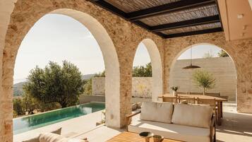 Secluded Two-Bedroom Villa with Private Pool and Sea View | Terrace/patio