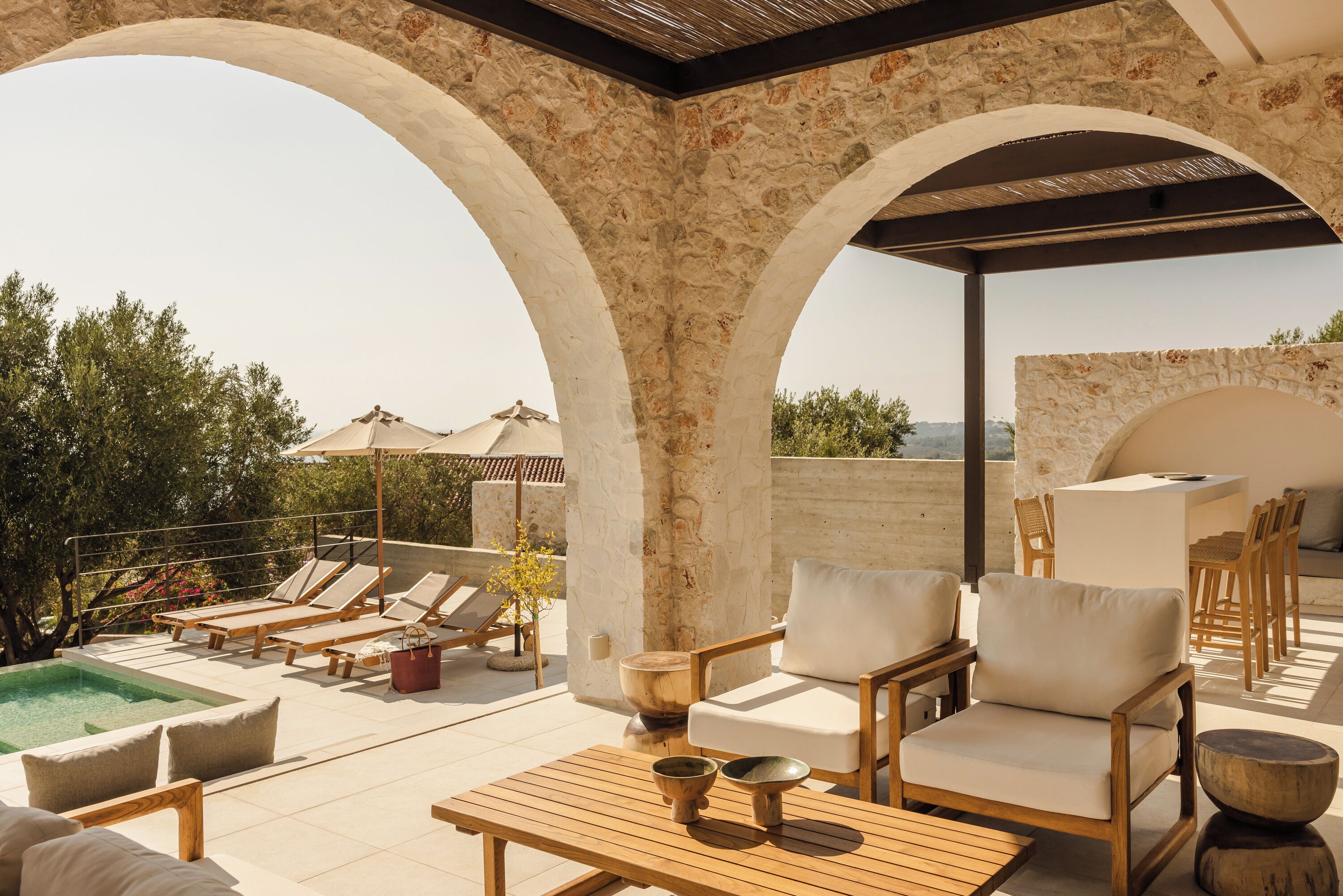 Garden Edge Two-Bedroom Villa with Private Pool and Sea View | Terrace/patio