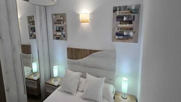 2 bedrooms, bed sheets