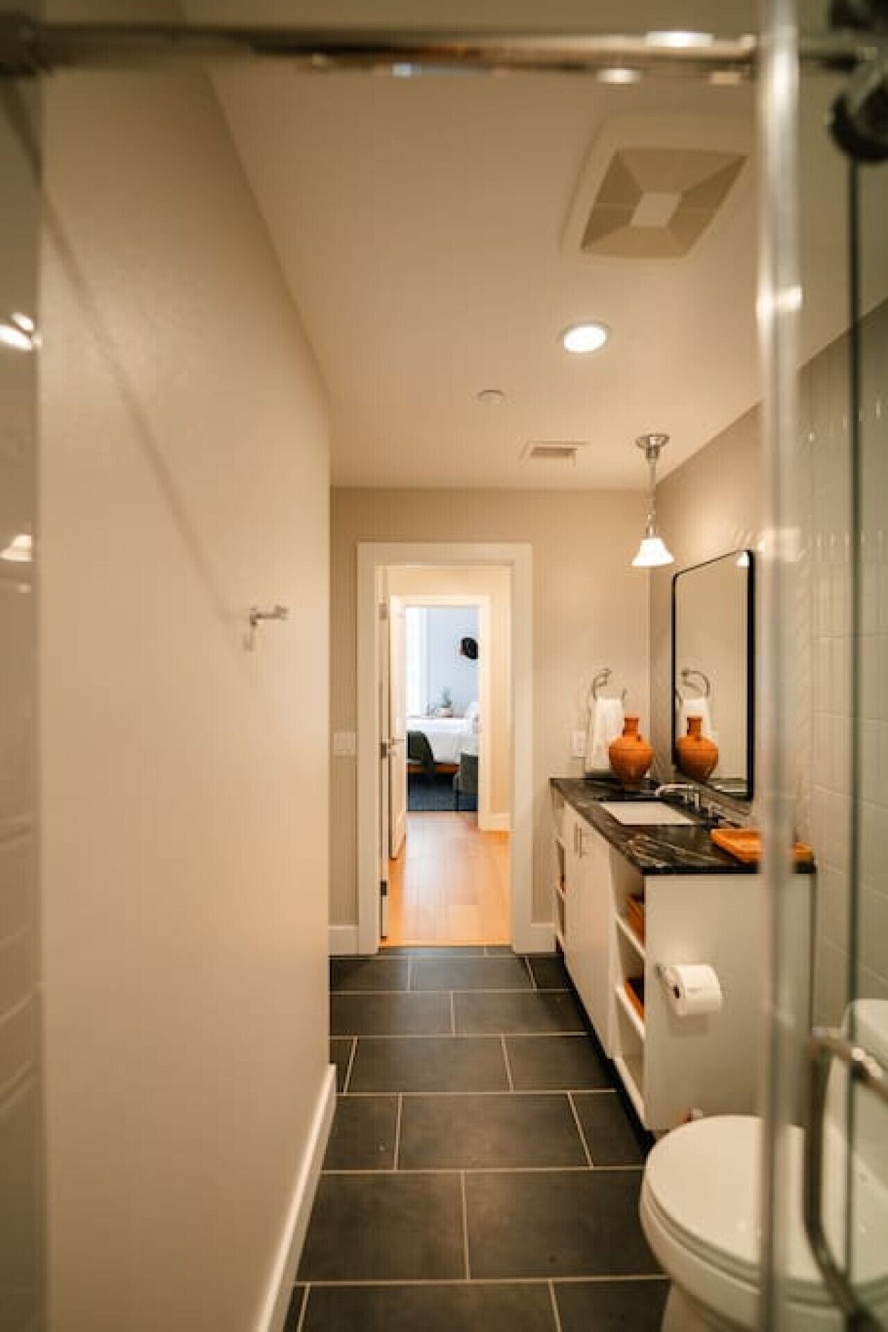 Hair dryer, towels