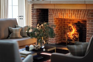 55-inch flat-screen TV with satellite channels