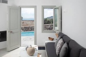Smart TV y chimenea 
