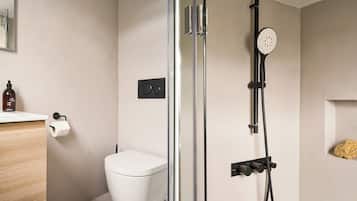 Eco-friendly toiletries, hair dryer, towels