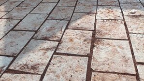 A building with a tiled patio, a covered entrance, and a metal railing. - Saubhagya Villa (Mahabaleshwar)