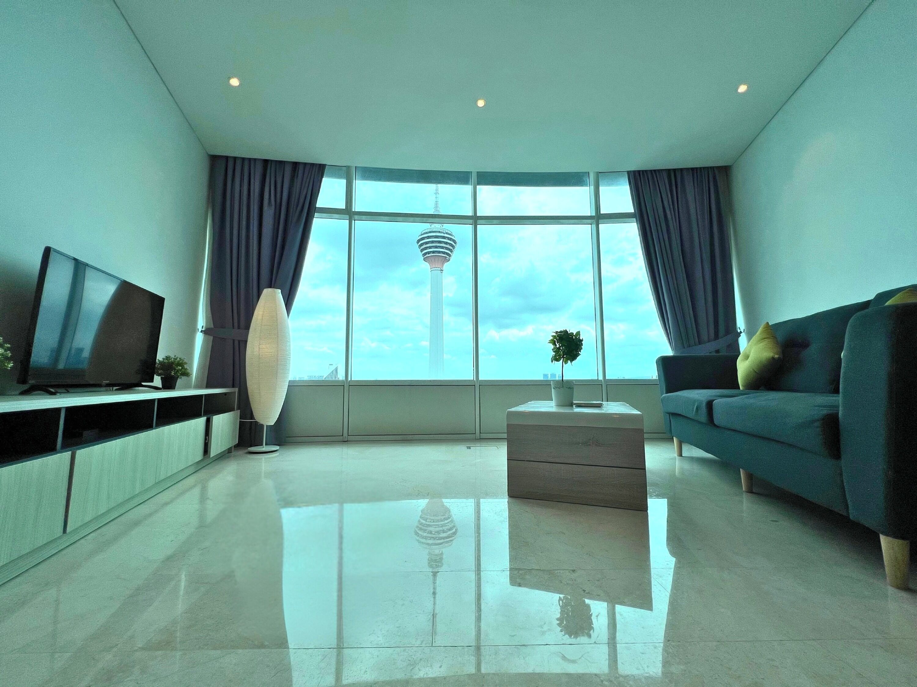 Two Bedrooms Apartment | Desk, blackout drapes, iron/ironing board, free rollaway beds