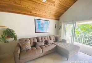 Living area - 2 Bed Penthouse on Seven Mile Beach. Private Beach Cove, & 3 Pools! (#7) (Grand Cayman)