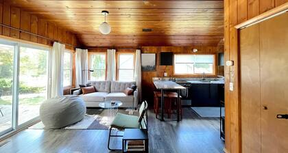 Modern Cabin Higgins Lake; walk to Hiking, XC Ski, River, Town, near golf + ORV