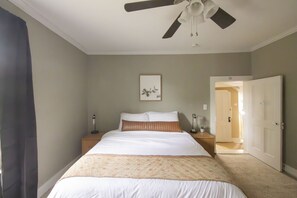 1 bedroom, desk, iron/ironing board, travel cot