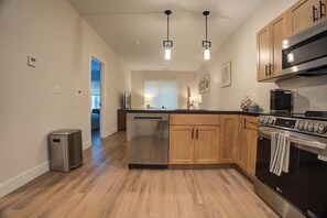 Fridge, dining tables