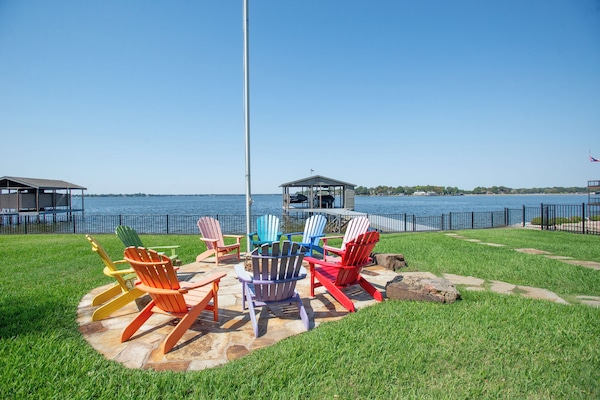 The firepit is the perfect spot for gathering with friends and family.