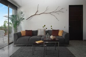 THE OPTIMISTIC ONE | Living area | TV - Infinito by Zamá Homes (Playa del Carmen)