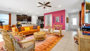 Living area - 5BD Moana Theme- Pool Theater- Sleeps 12 - Near Disney - Heated Pool + Hot Tub
 (Kissimmee)