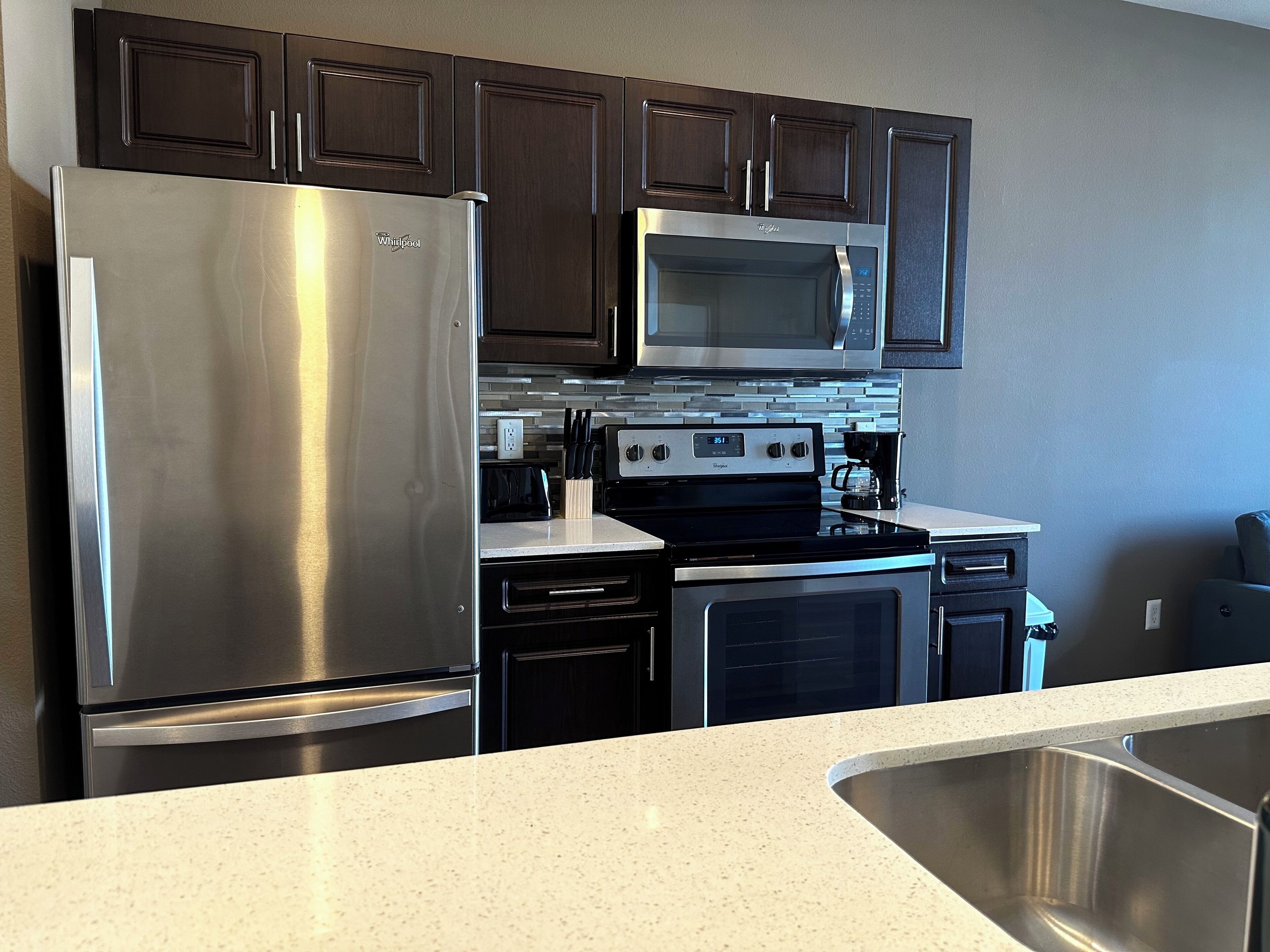 Microwave, stovetop, dishwasher