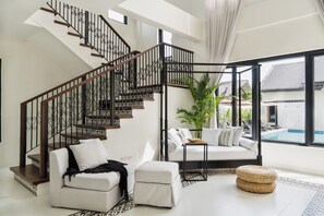 Deluxe Villa, Balcony, Garden View | Living area | TV - Bayandati Resort (Morong)