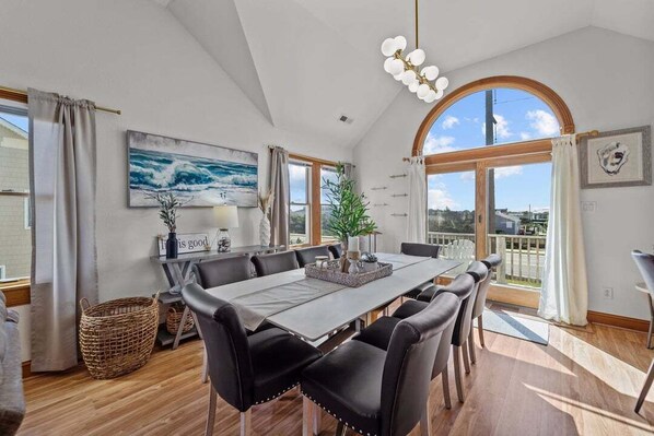 Dining - Cool Breeze | 620 ft to the beach | Private Pool, Hot Tub, and Dog Friendly (Nags Head)