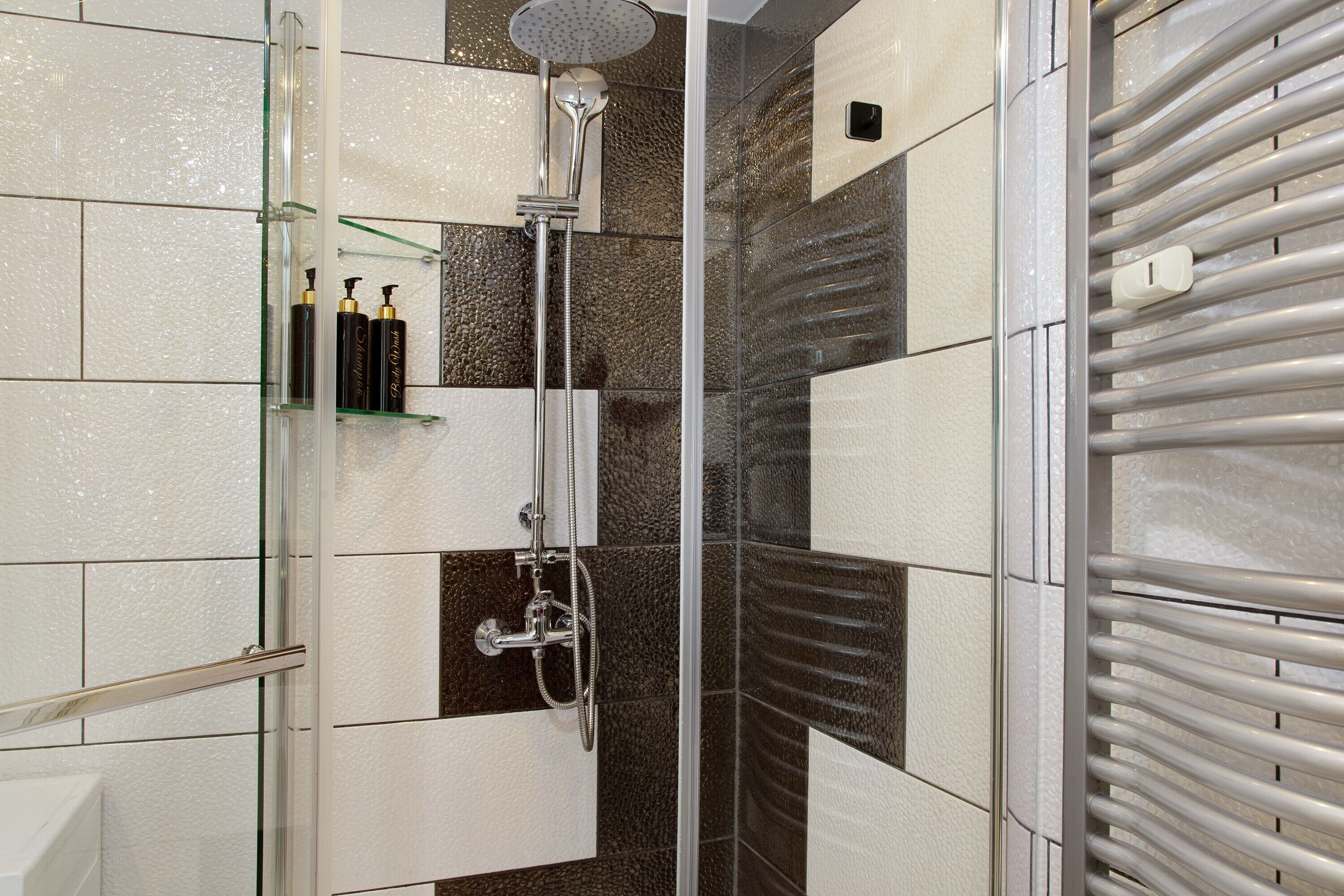 Dusche, Haartrockner, Handtücher
