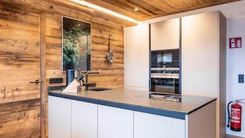 Kühlschrank, Mikrowelle, Herdplatte, Geschirrspüler