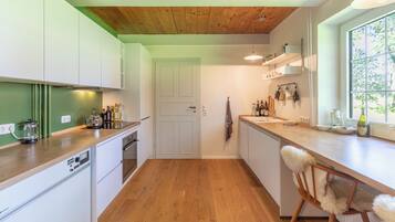 Fridge, oven, stovetop, dishwasher