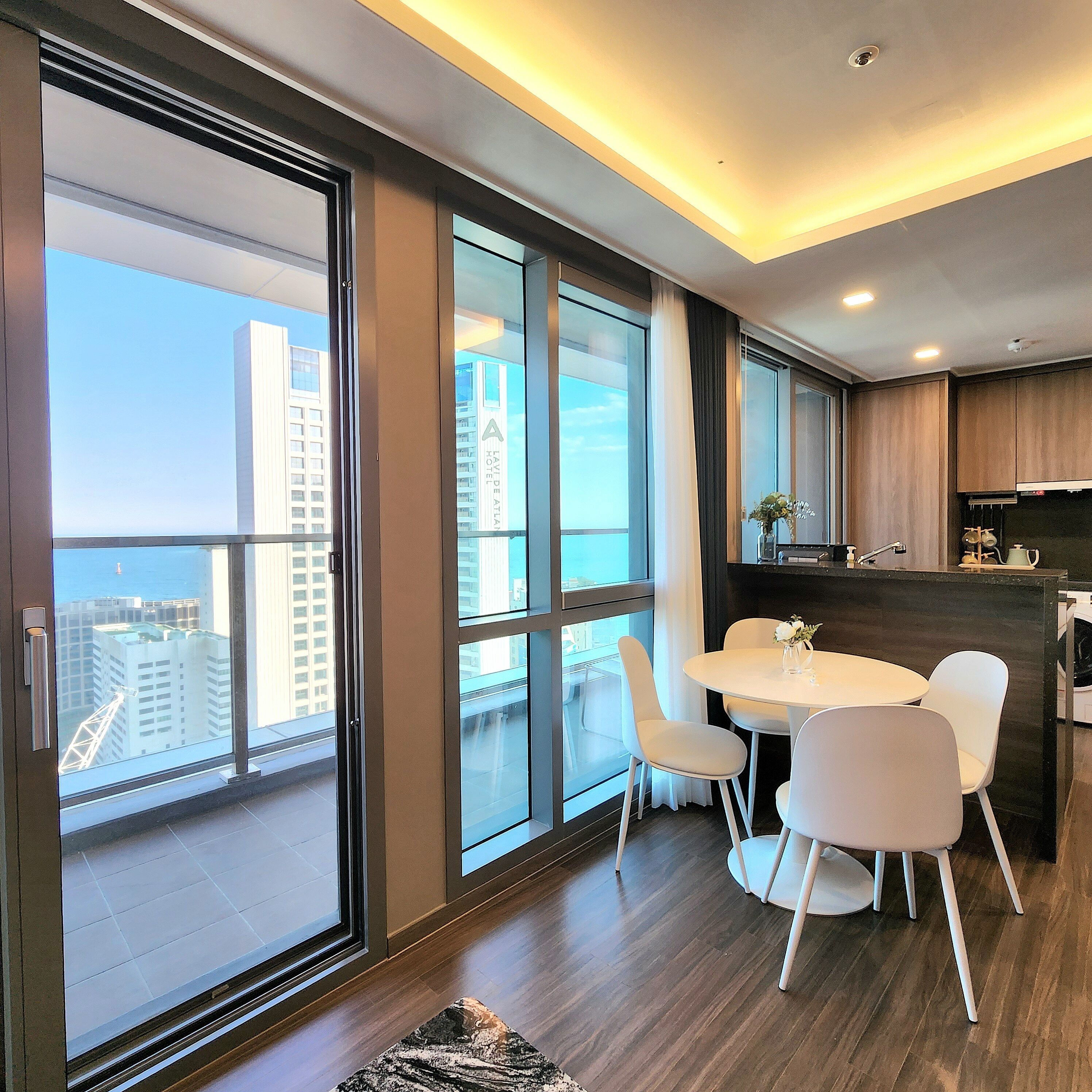 Premier Double Room, Sea View | Individually furnished, blackout drapes, soundproofing, free WiFi