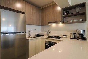 Fridge, microwave, oven, stovetop - w* | Radiant 2BR w/ Great Balcony Near Kennedy Park (Miraflores)