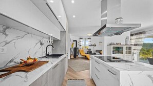 Coffee/tea maker, fridge, microwave, oven - Villa Isabella with pool in Buzet, Istria (Sovinjak)