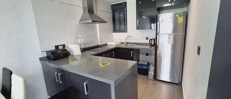 Réfrigérateur, micro-ondes, four, plaque de cuisson