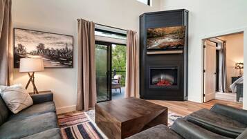 TV, fireplace, offices