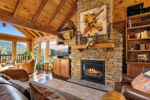 TV, fireplace, ping pong, offices - Hot Tub, Fireplace, Surrounded by Mountain & Downtown Views, Free Attractions (Gatlinburg)