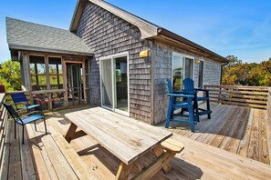 Outdoor dining - Prime Location, Short Walk To The Beach, Water Views, Sun Deck (Rodanthe)