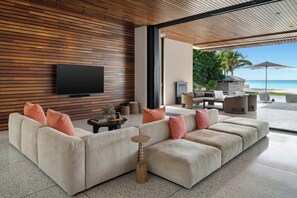 TV - Villa Marahuyo Turks & Caicos – Modern Grace Bay Beachfront Villa with Lava Pool & Staff (Leeward Settlement)