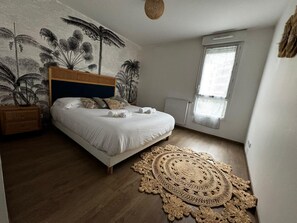 2 bedrooms, iron/ironing board, travel crib, WiFi