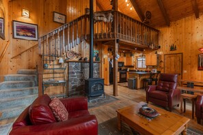 Smart TV, fireplace, DVD player