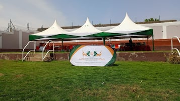 Outdoor banquet area