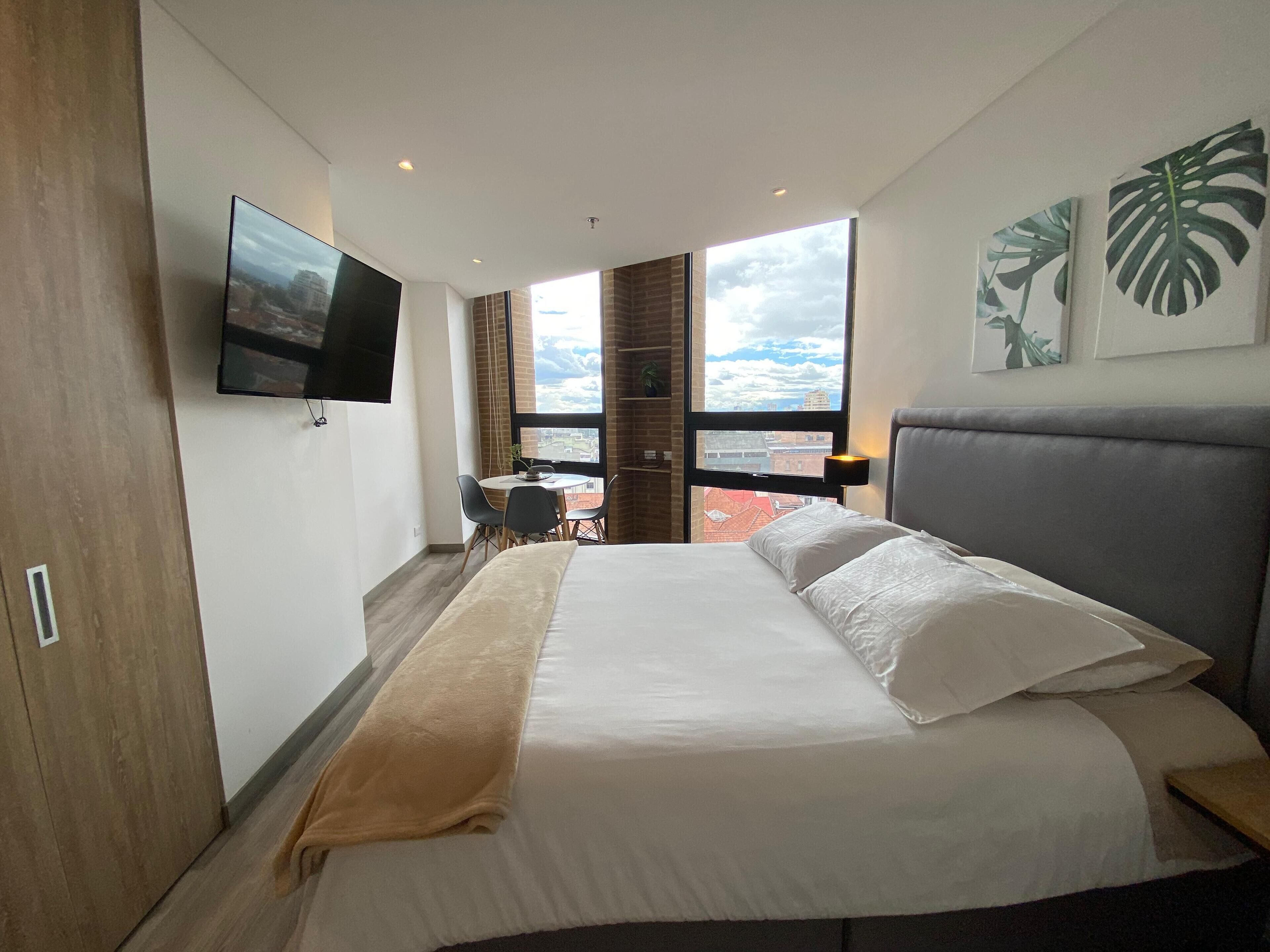 Comfort-Apartment, 1 Queen-Bett, Küche | 1 Schlafzimmer, Minibar, Verdunkelungsvorhänge, schallisolierte Zimmer
