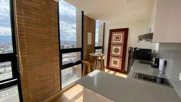 Business Apartment, 1 Queen Bed, Kitchen | Private kitchen | Mini-fridge, microwave, stovetop, coffee/tea maker