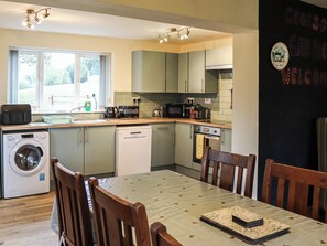 Dishwasher, high chair, cookware/dishes/utensils