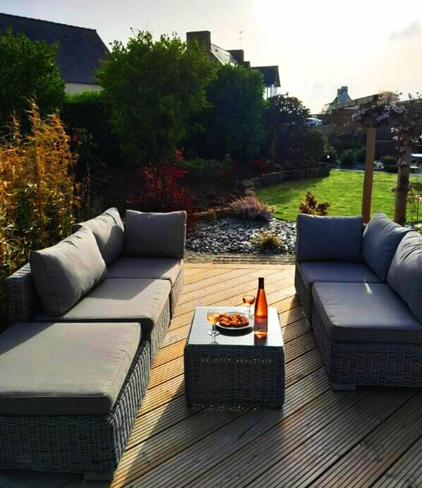 Terrace/patio - House Les Agaphantes (Lanmodez)