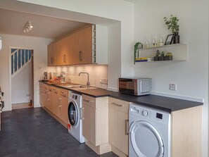 Dishwasher, high chair, cookware/dishes/utensils