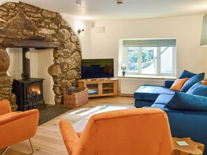 Fireplace - A wonderful place for family get togethers. (Trefriw, near Betws Y Coed)